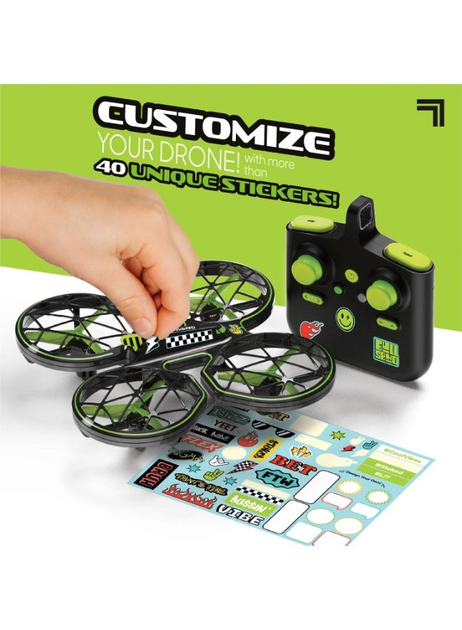 Sharper Image® Gamma RC Caged Drone 6.9inch 150 Feet Range Remote Control Toy for Kids 8+ Years, with 40 Reusable Stickers for Personalized Design - Image 5